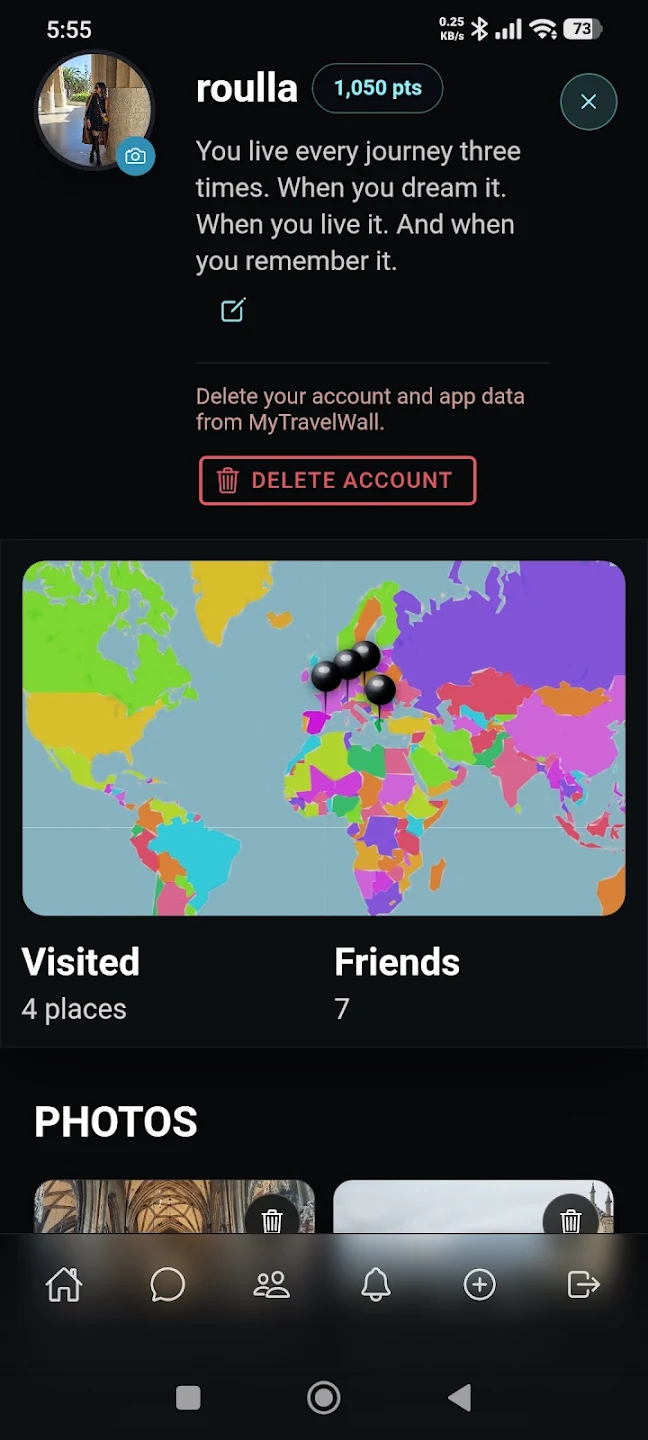 Edit and delete personal profile information